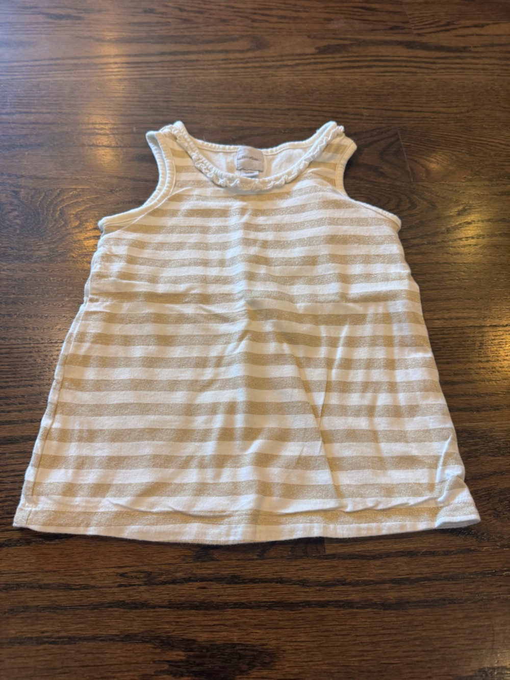 GAP Girls Striped Tank Top in White and Tan